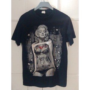 Marilyn Monroe Diamond Heart Tattoo Hollywood Sexy Graphic Mens T-Shirt Medium